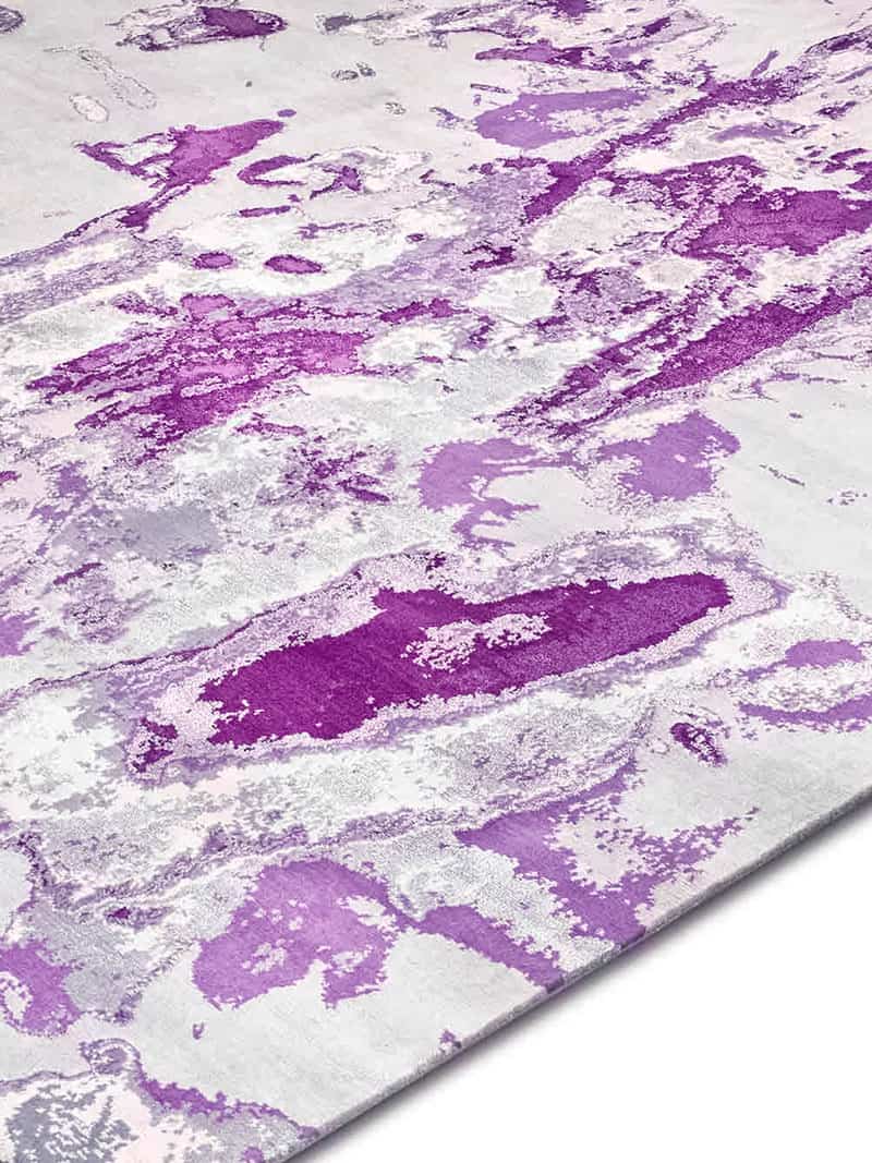 Two Tones Purple Mauve auf Hellgrau Teppich | Größe: 140 x 210 cm