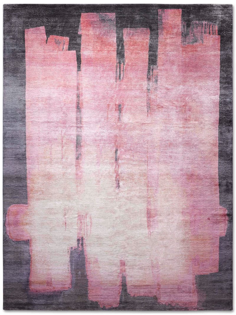 Pink auf Dunkelgrau Teppich | Größe: 122 x 183 cm