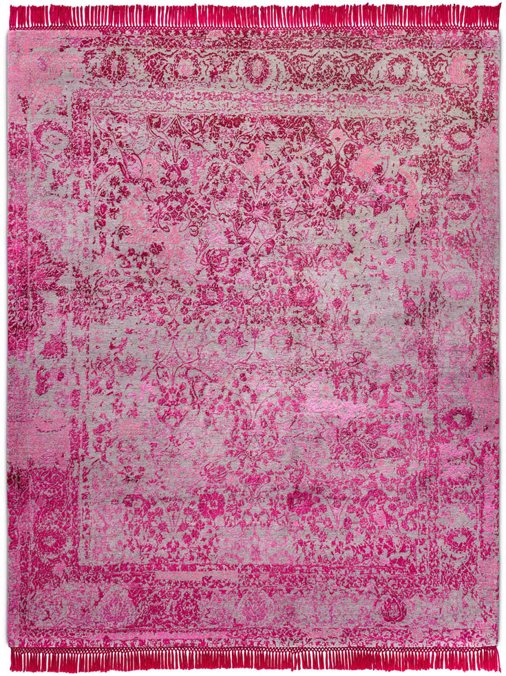 Eye Candy Pink auf Naturgrau Teppich | Größe: 305 x 427 cm