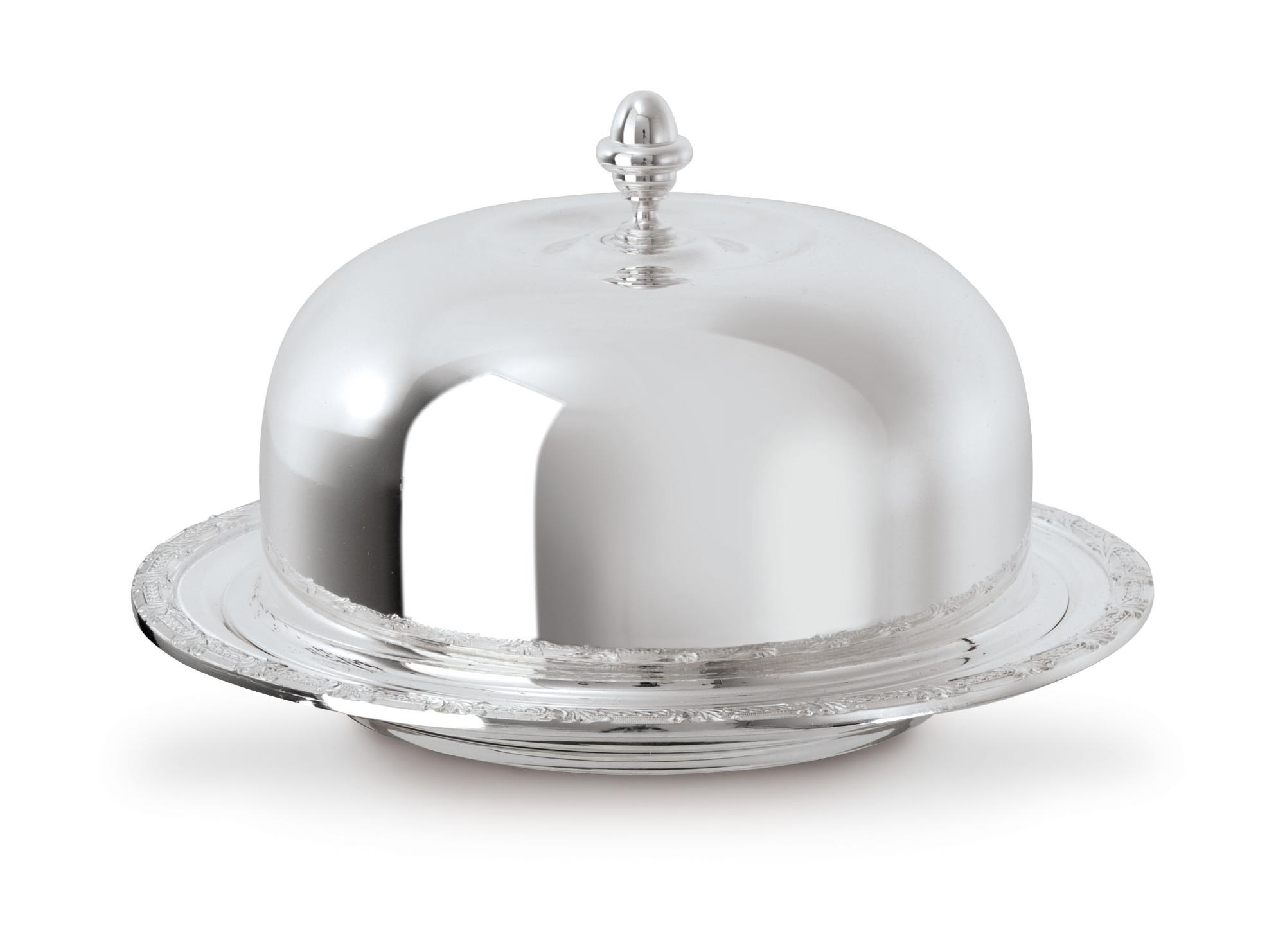 Royal silberne Butterdose mit Sieb und Unterteller