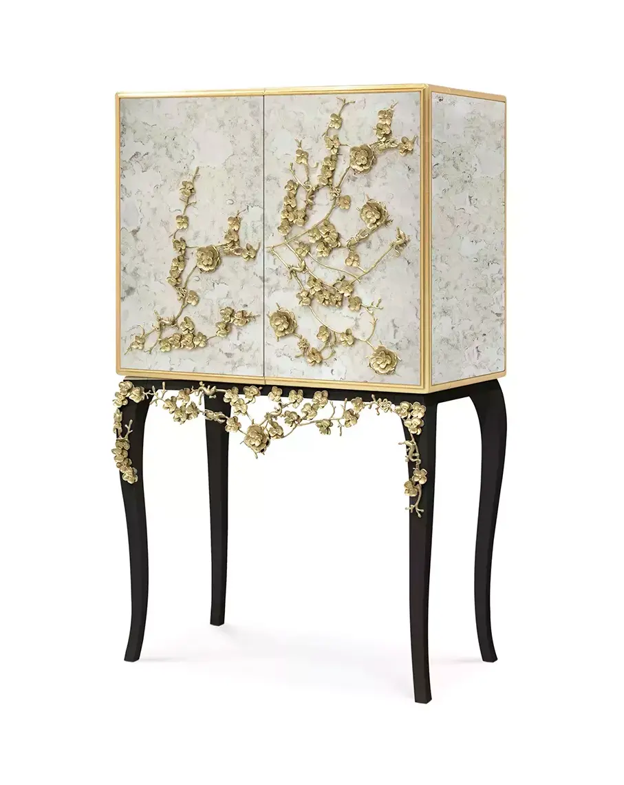 Mirage Gealterter Spiegel‑Barschrank