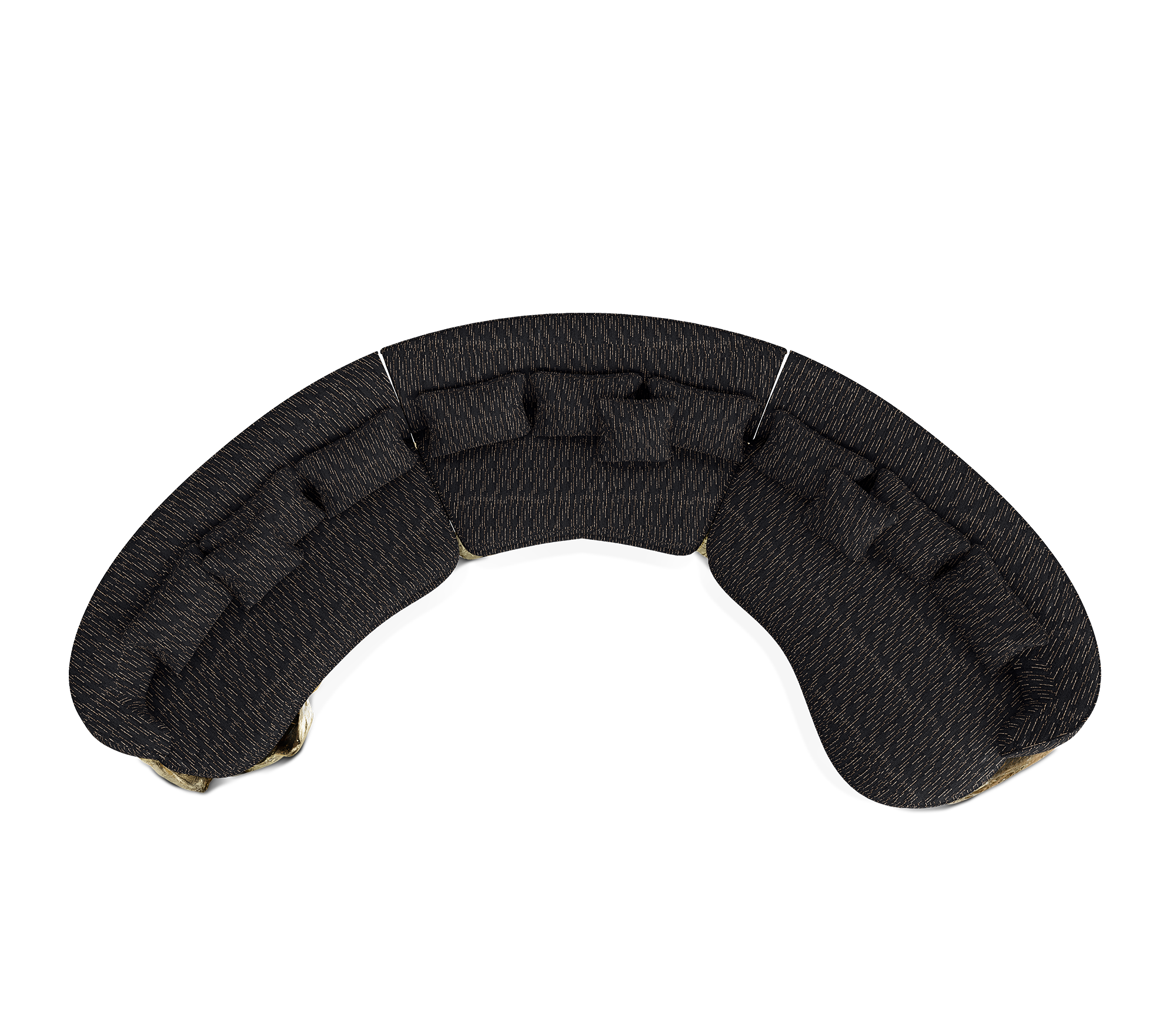 Angora Schwarzes gebogenes Sofa