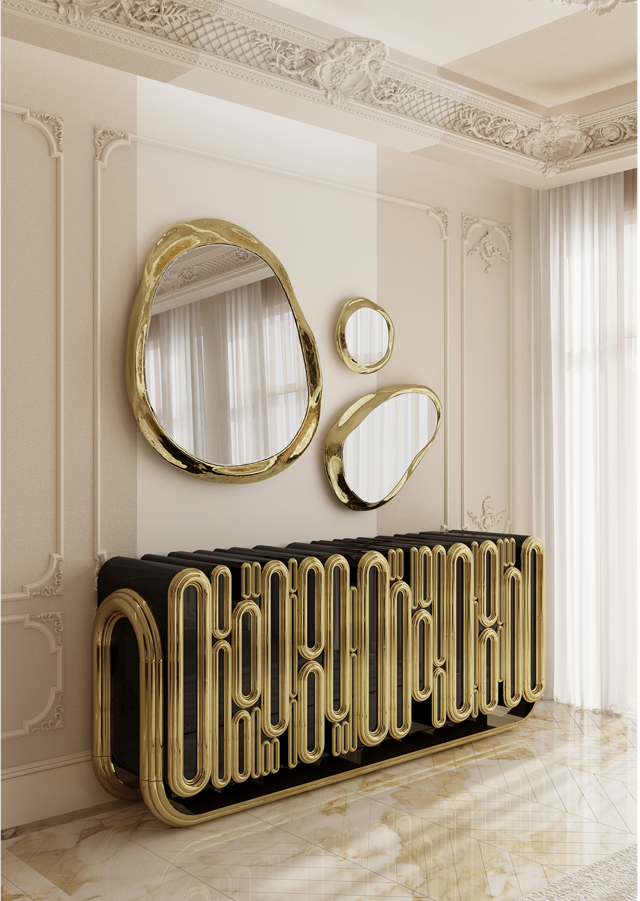 Ellipse Gold‑Sideboard