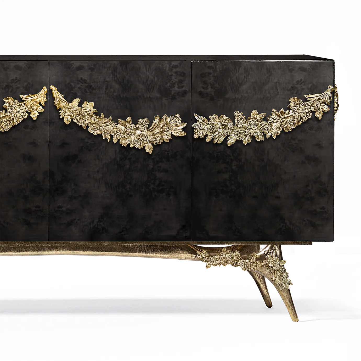 Majestica Schwarzes Pappelwurzelfurnier‑Sideboard