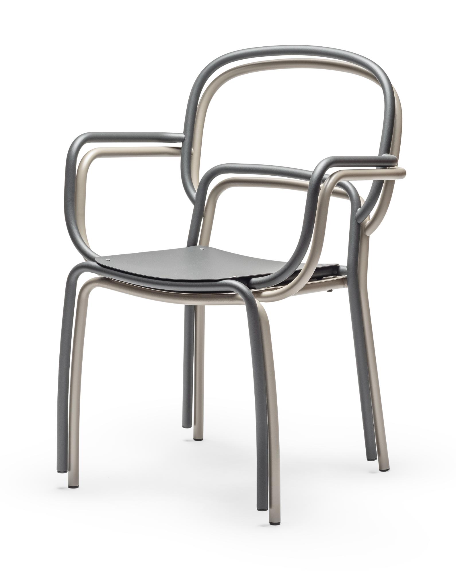 Moyo Grauer Outdoor-Stuhl (3er-Set)