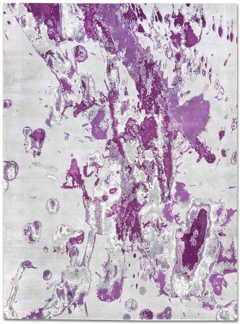 Two Tones Purple Mauve auf Hellgrau Teppich | Größe: 140 x 210 cm