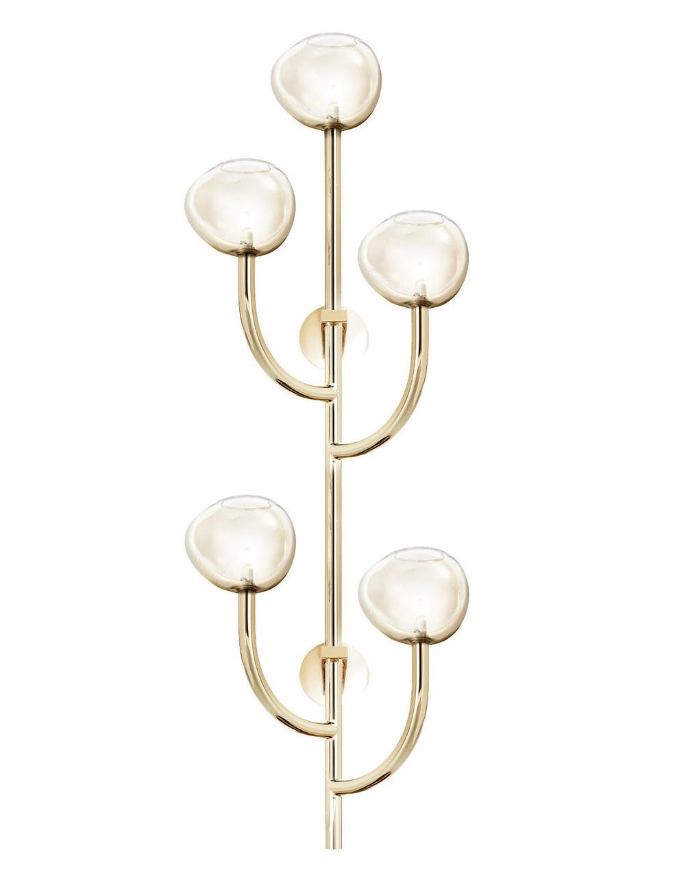 Honey Glas-Kugelwandleuchte in Soft-Gold-Optik