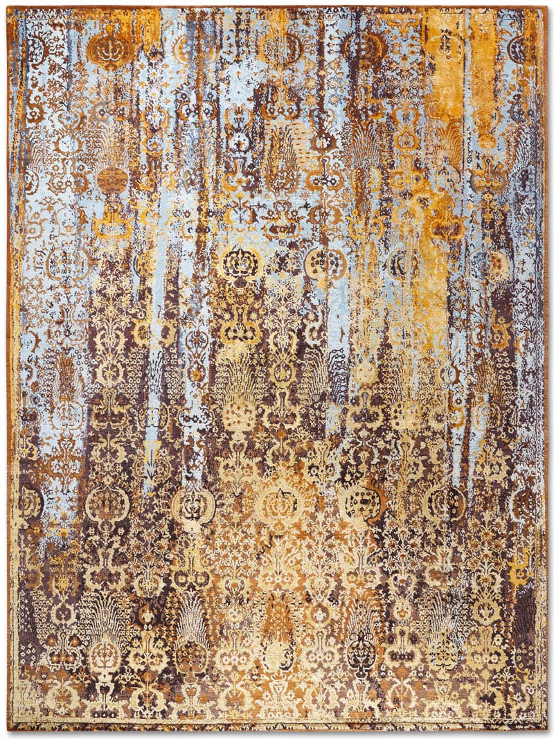 Woods Harvest Gold auf Hellblau Teppich