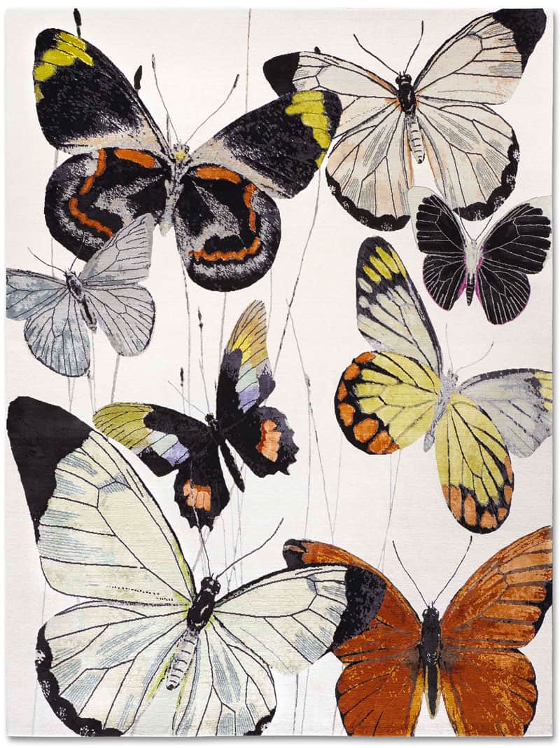 Butterfly Original Weiß Teppich | Größe: 250 x 300 cm