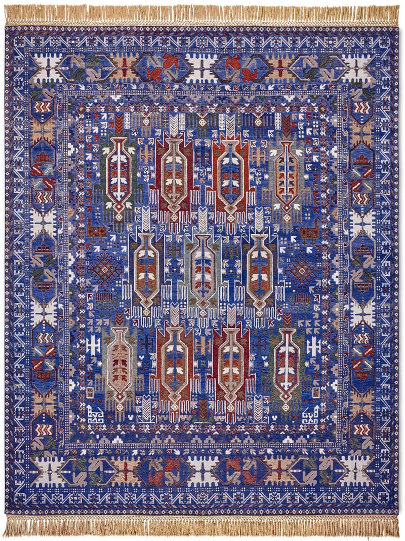 Balouch Reverse Original Mitternachtsblau Teppich | Größe: 365 × 457 cm
