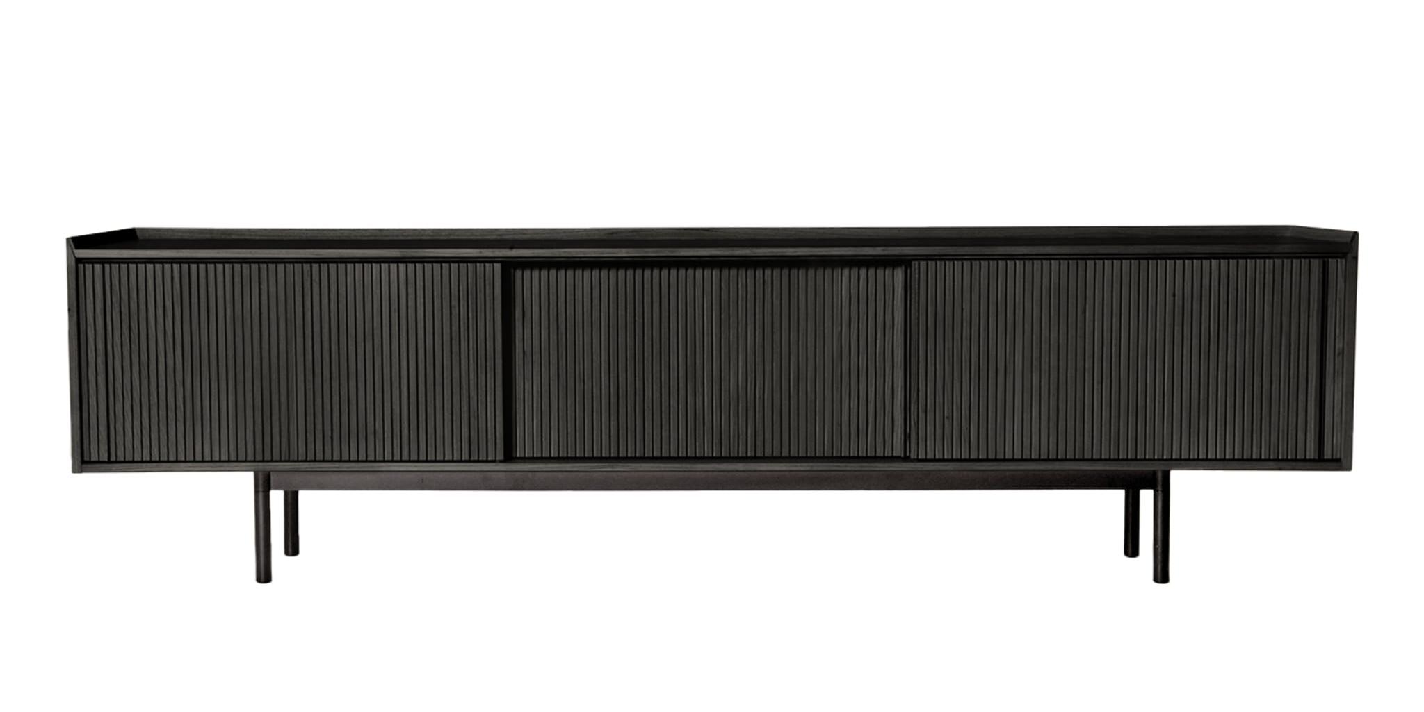 Sipario Schwarzes Sideboard mit 3 Türen | Dimensions: Height 63 cm