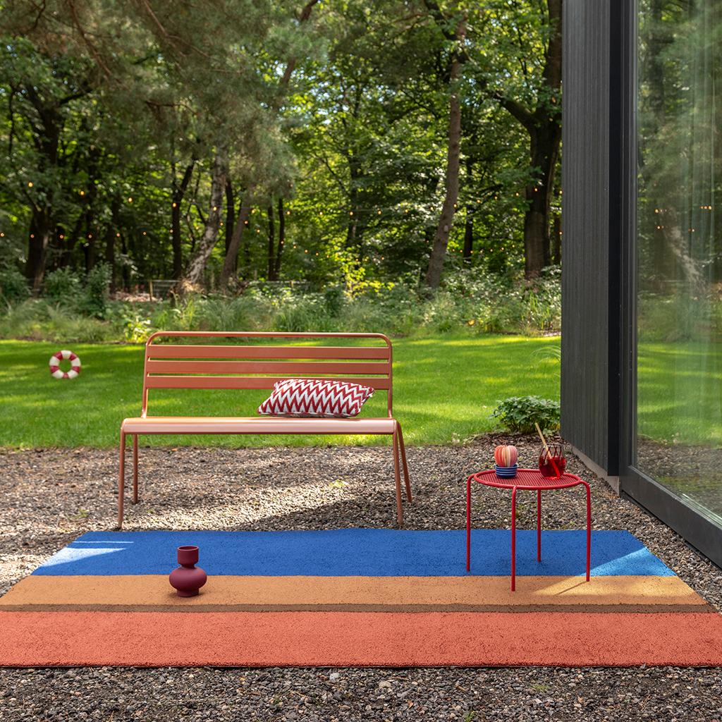 Habitat Festival Streifen Blau Outdoor 496518 Teppich | Größe: 140 x 200 cm
