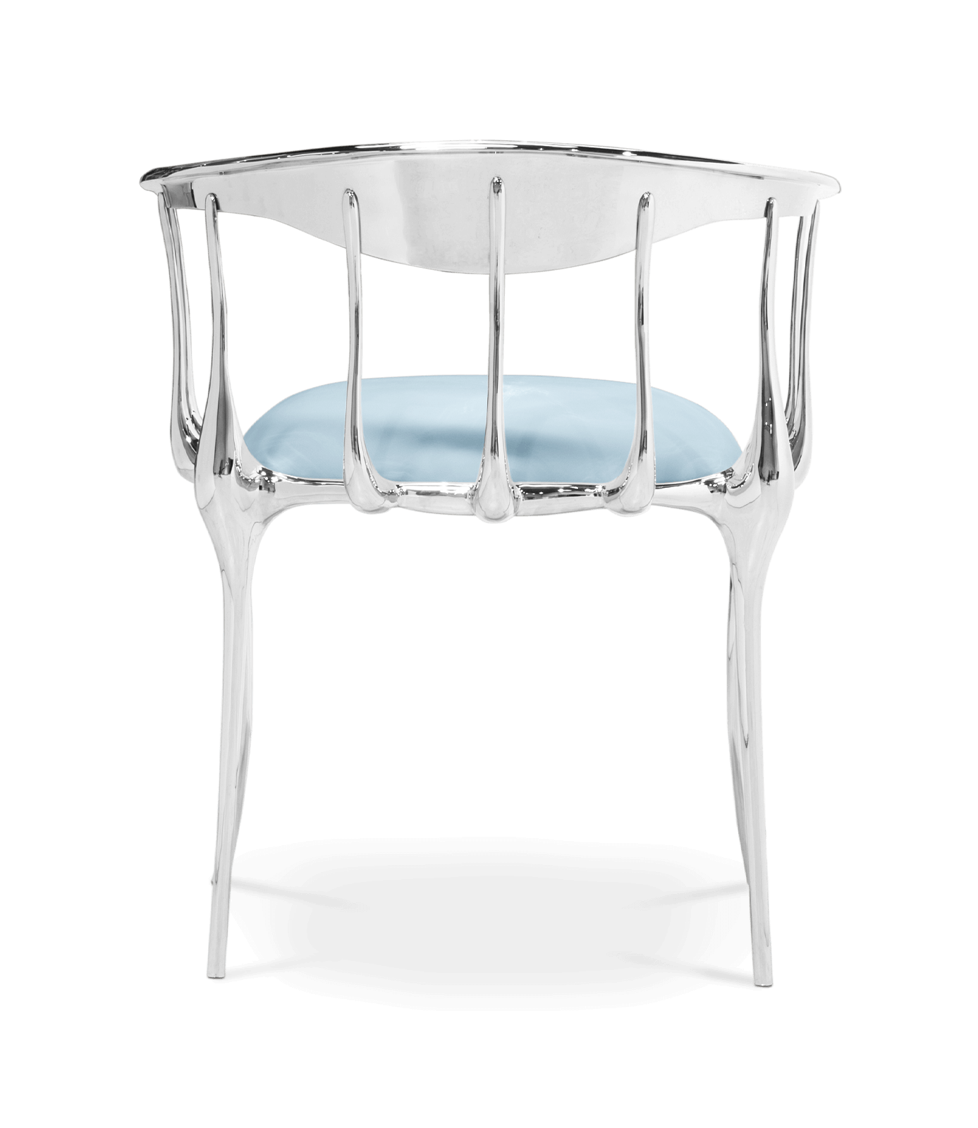 Silberner Luxus‑Stuhl