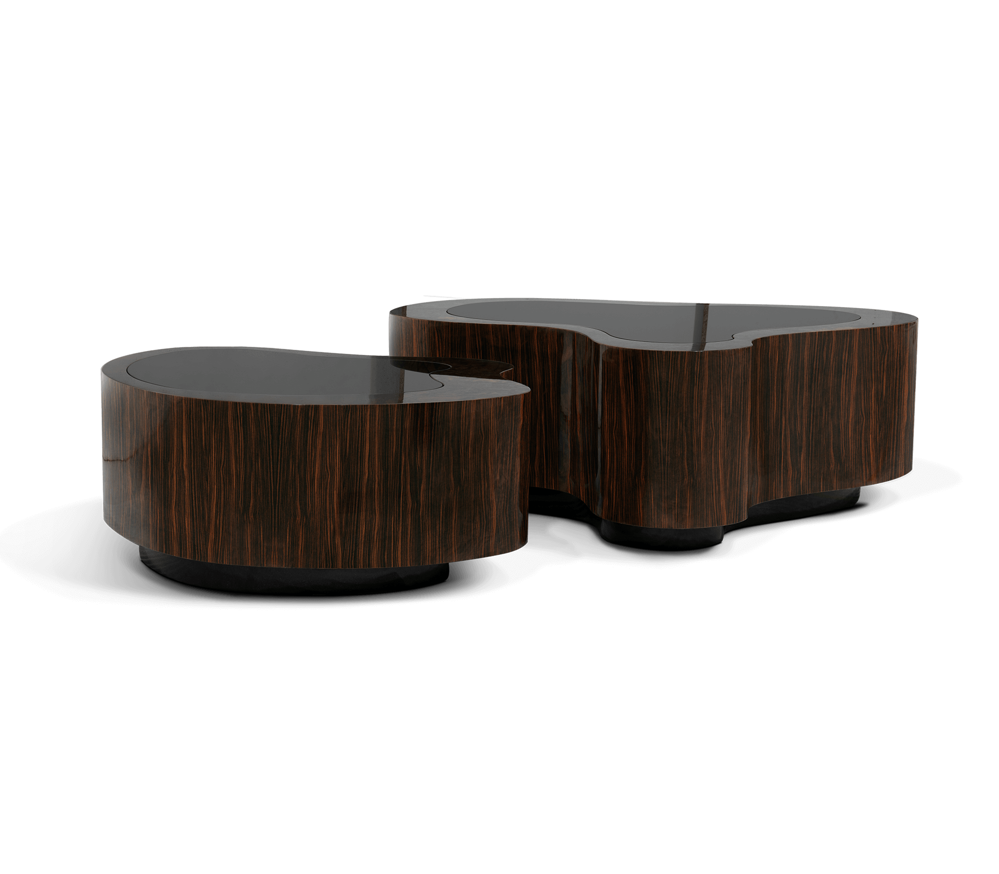 Crest Ebony Couchtisch‑Set | Konfiguration: Small