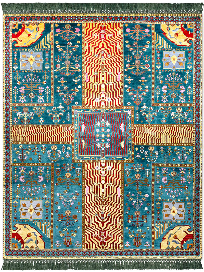 NewGarden Reverse Original auf Mitternachtsgrün Teppich