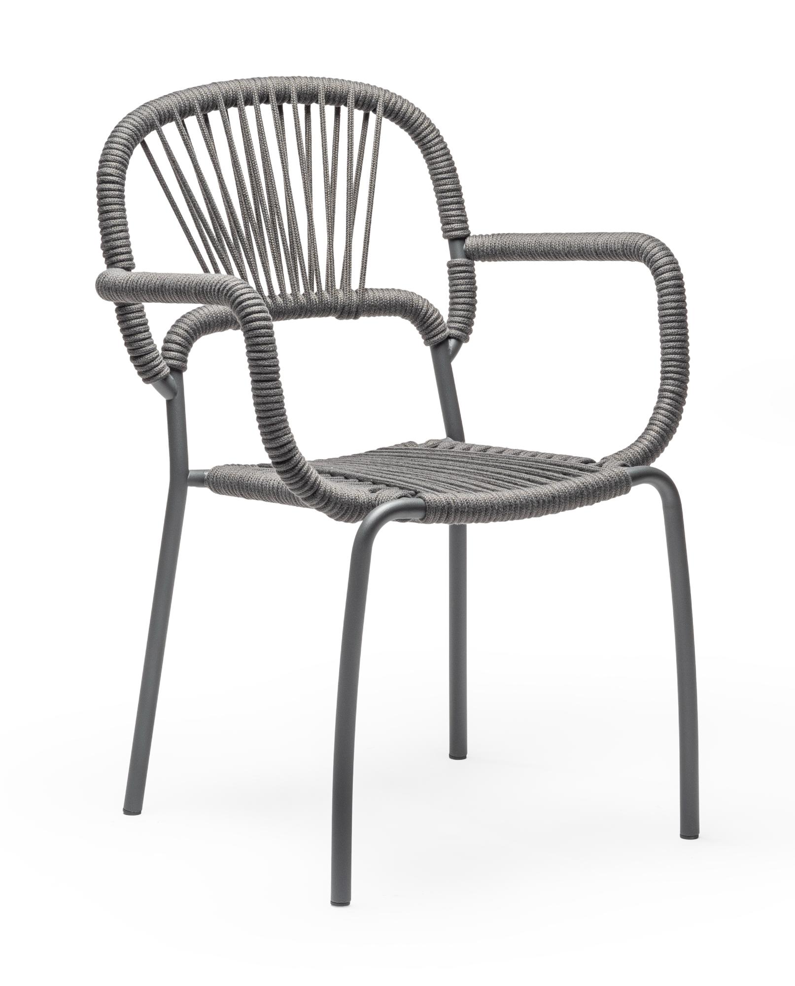 Moyo Grauer Outdoor-Stuhl (3er-Set)