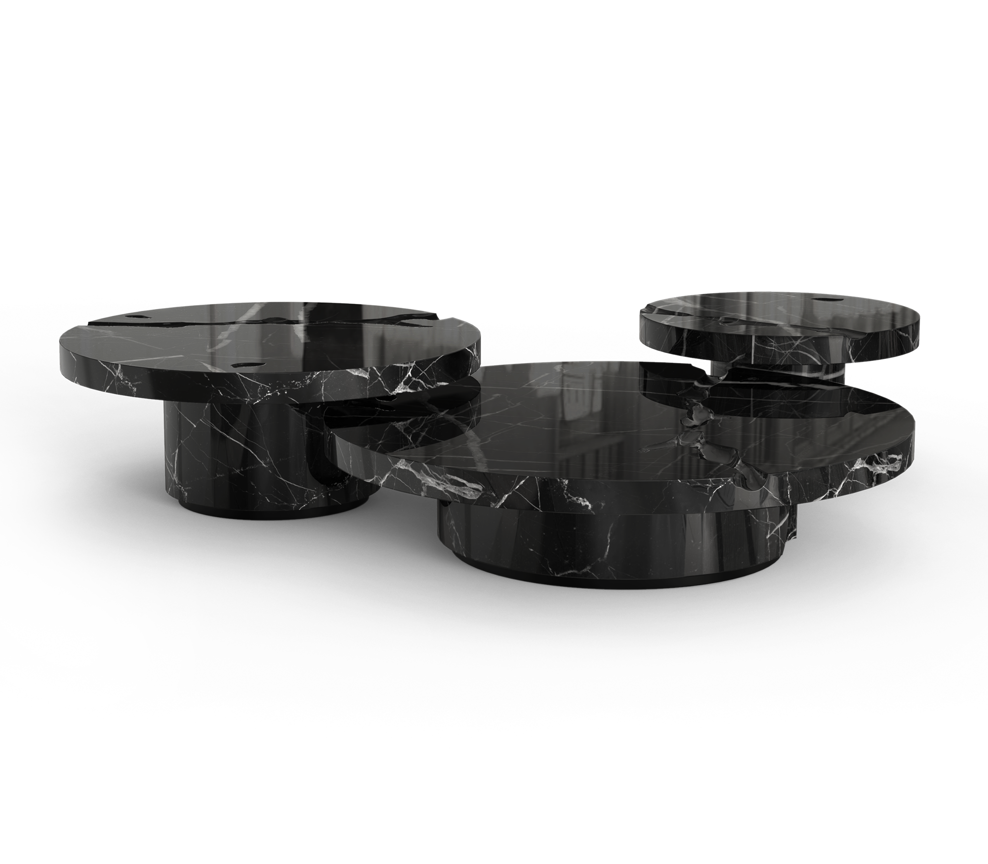 Dominion Nero Marquina 3‑teiliges Mitteltisch‑Set