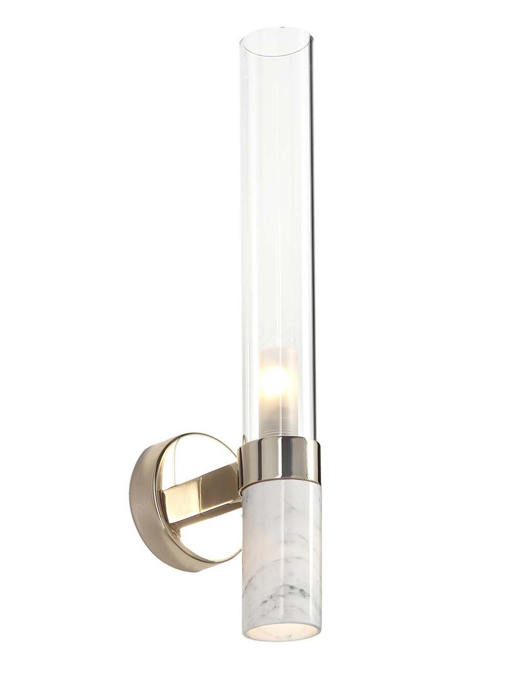 Carrara Marmor und Glas-Wandleuchte