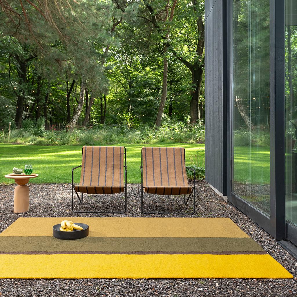 Habitat Festival Streifen Gelb Outdoor 496516 Teppich | Größe: 140 x 200 cm