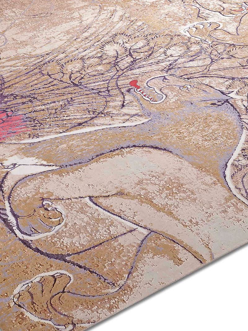 Two Lions Original auf Sand Teppich | Größe: 250 x 300 cm