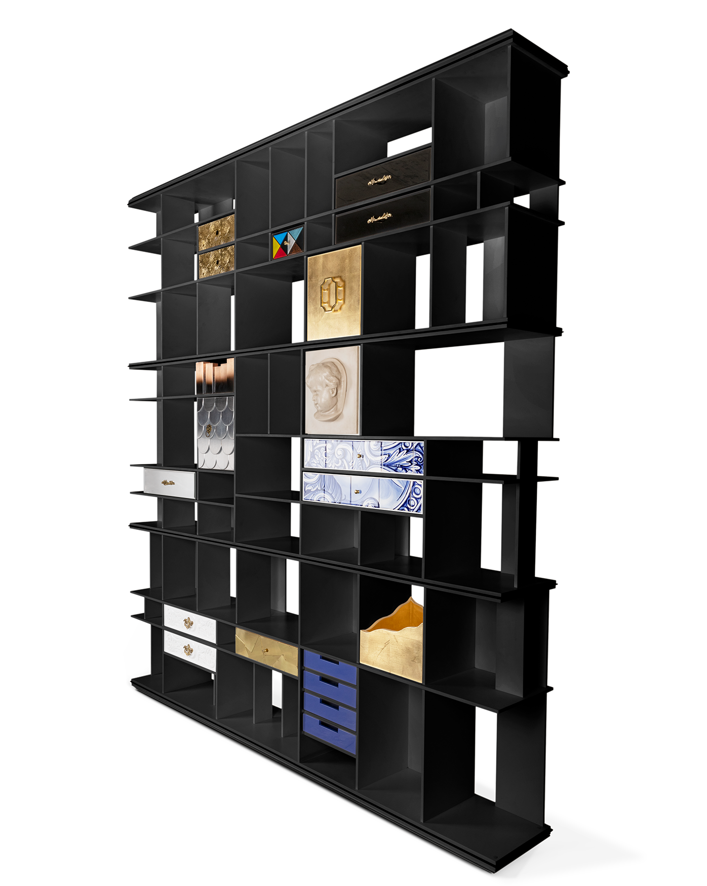 Curator Schwarzes Bücherregal