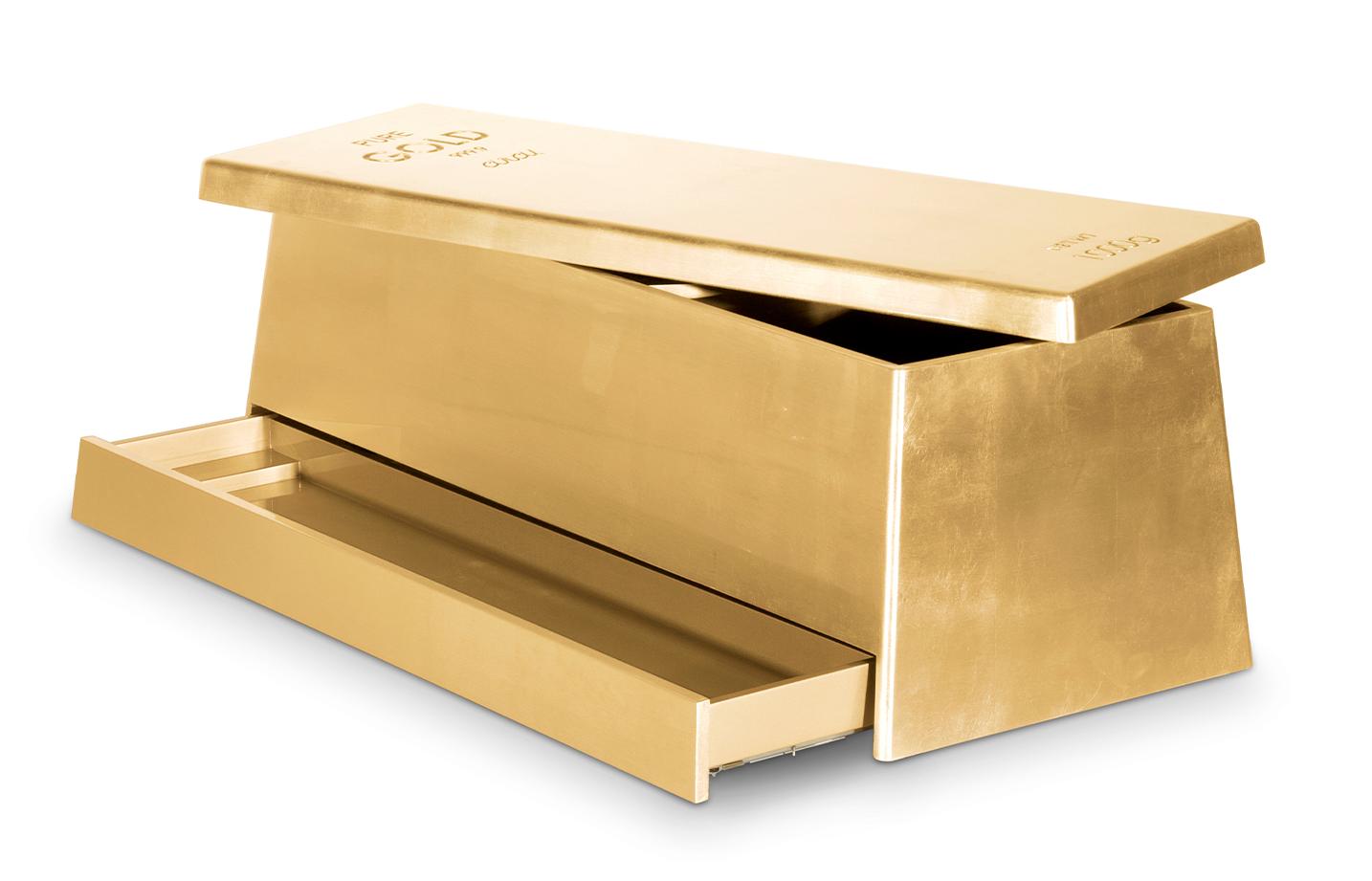 Vergoldete Schatzkiste