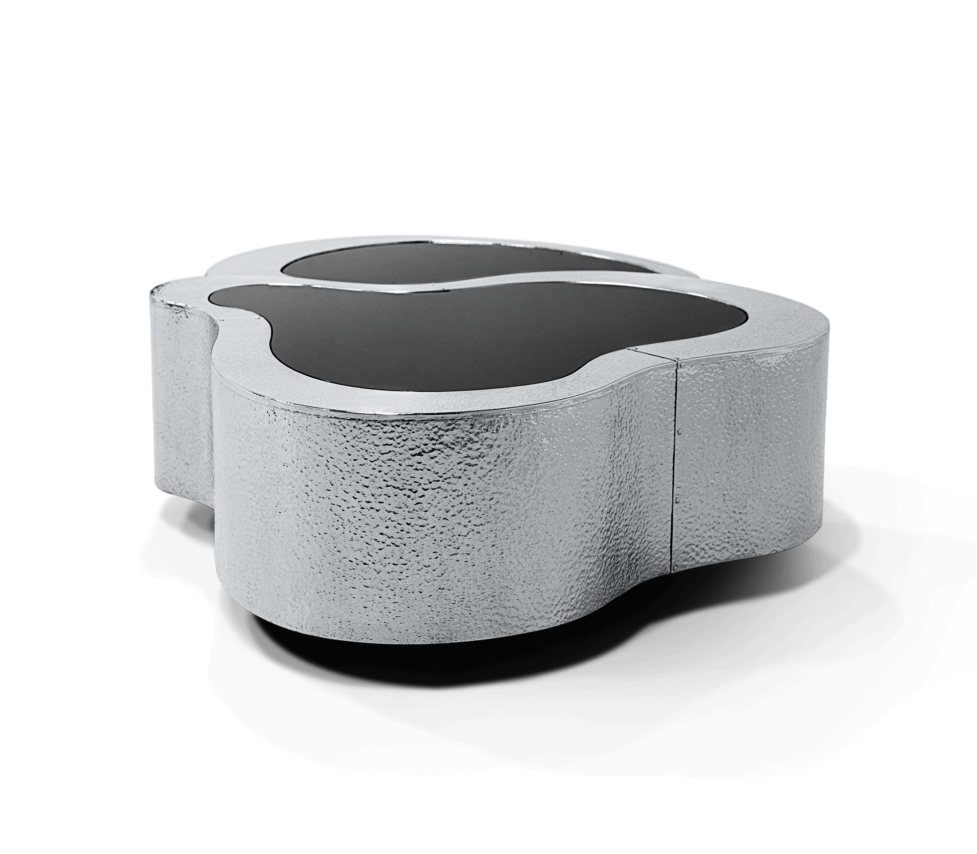 Crest Hammerschlag‑Edelstahl Couchtisch‑Set