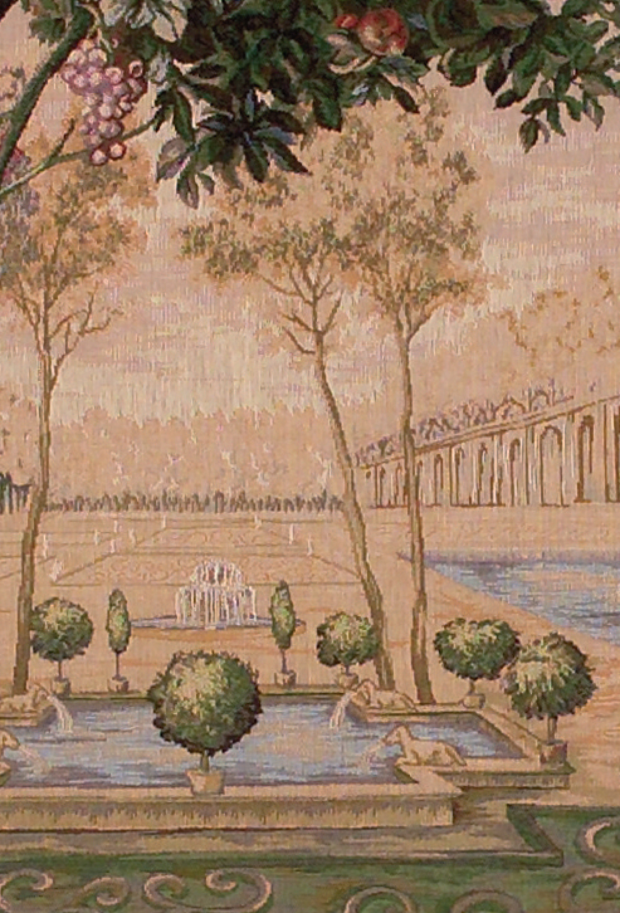 Grünwerk Brunnen (Quadrat) Wandteppich