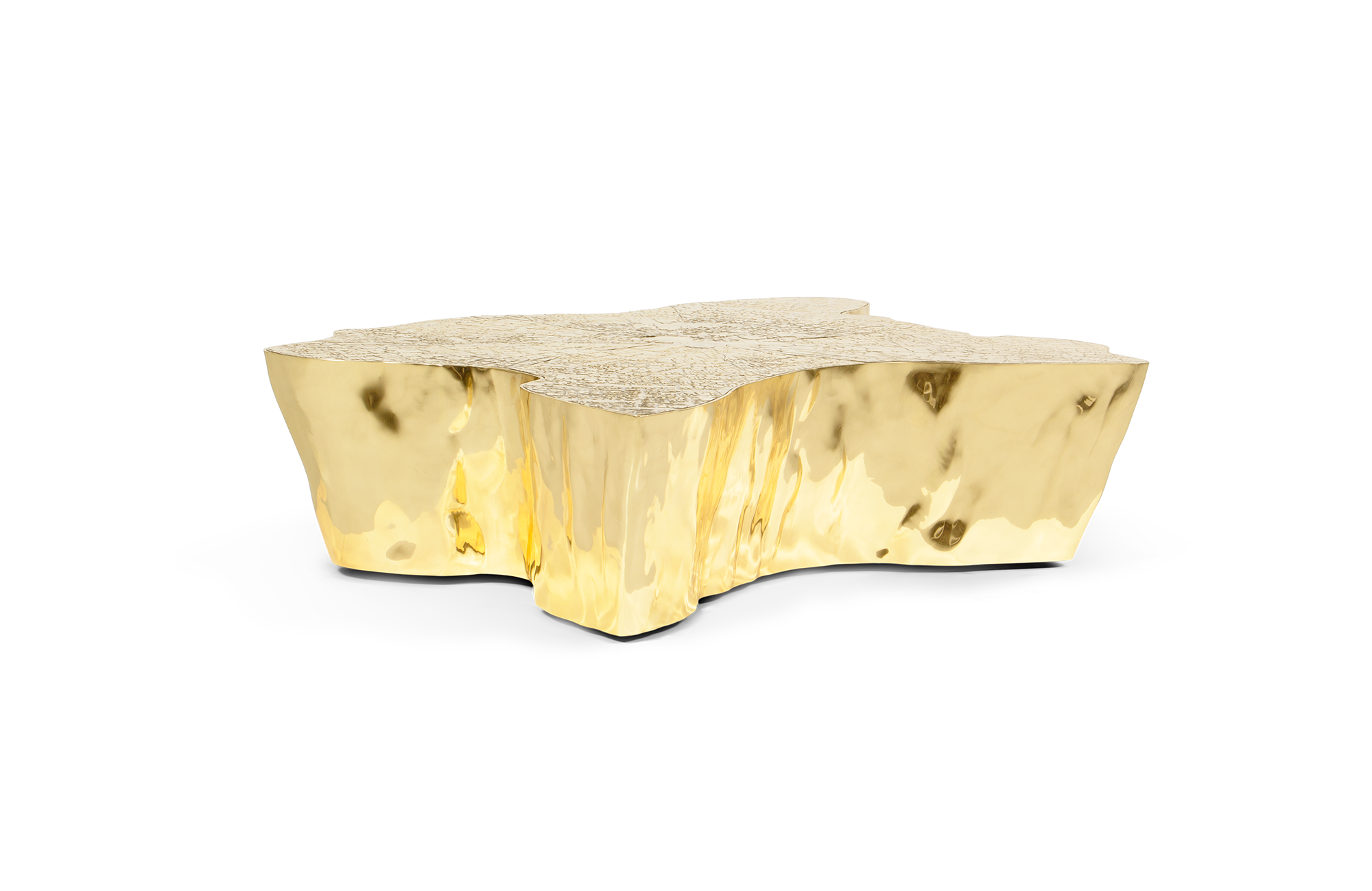 Paradise Gold‑Couchtisch | Dimensions: B 138 x T 95 x H 36 cm