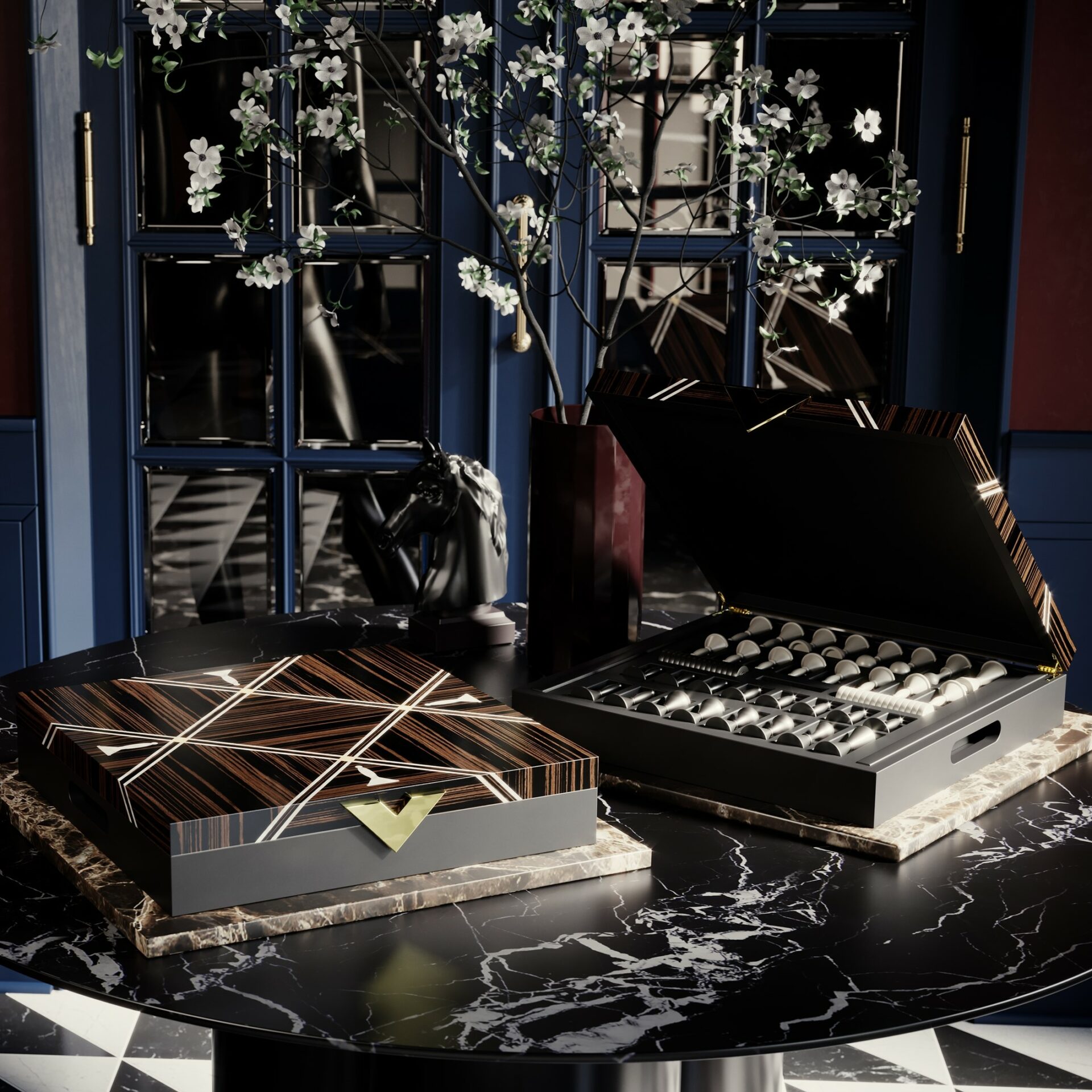 Goemon Schach &amp; Backgammon Tisch - 2