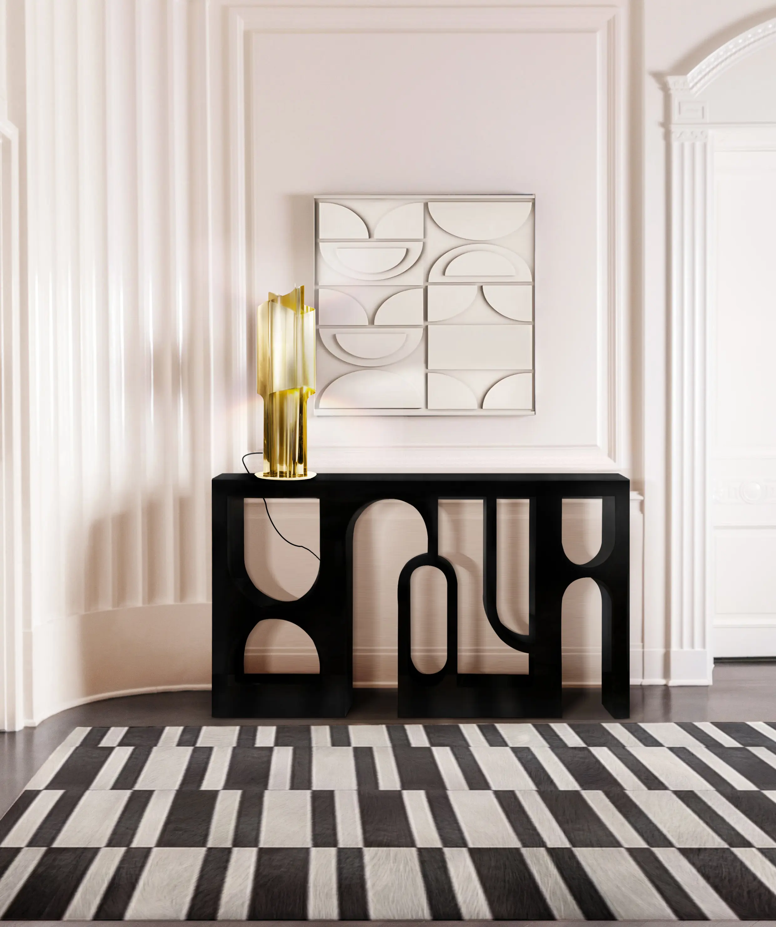 Hochglanz-Schwarzer Premium-Konsolentisch