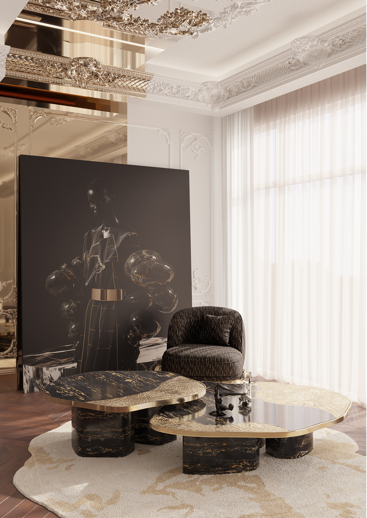 Angora II Schwarzer Sessel