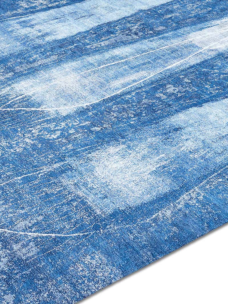 Three Birds Navy Blue auf Dunkelblau Teppich | Größe: 183 x 274 cm
