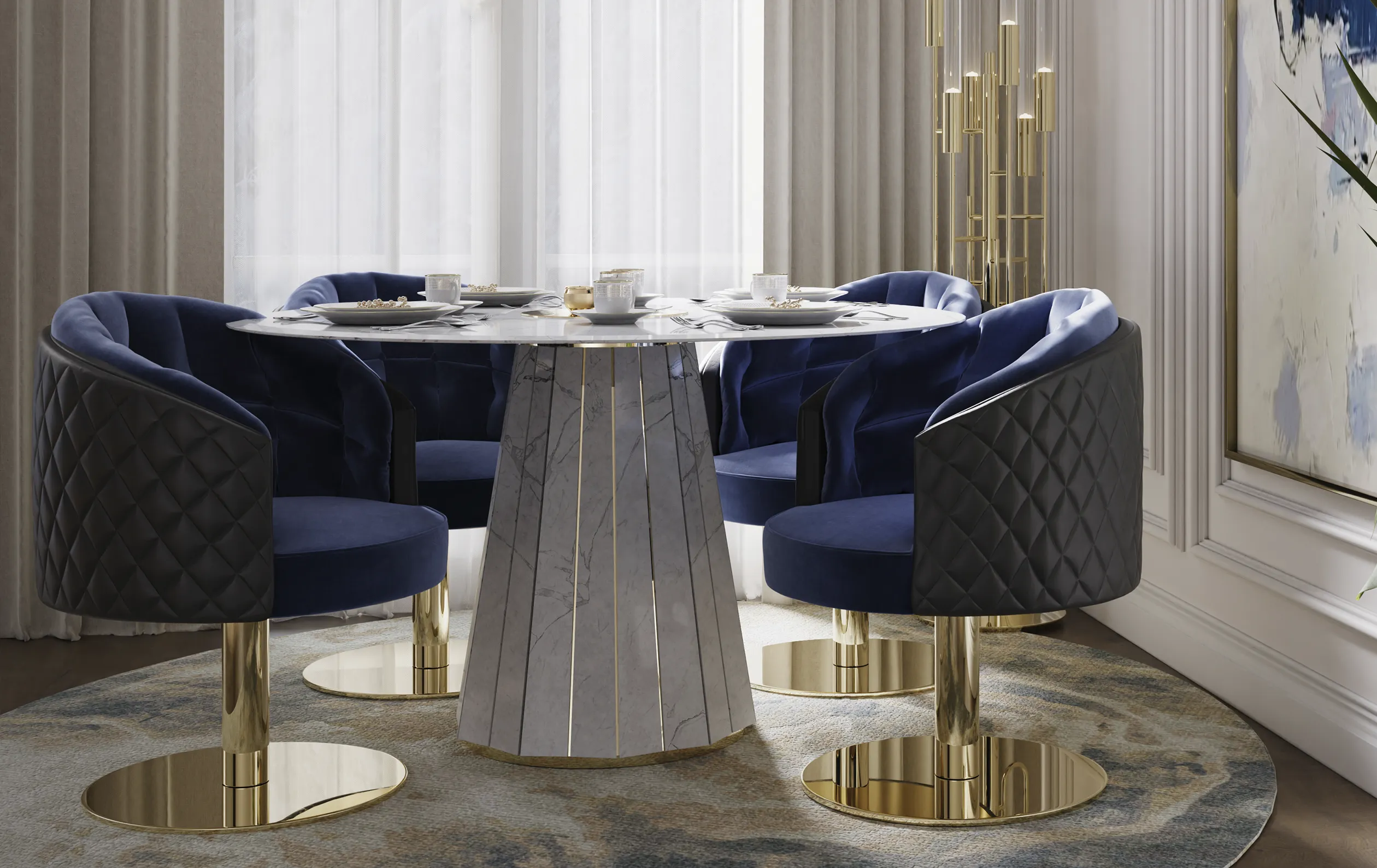 Luxe Drehbarer Esszimmerstuhl