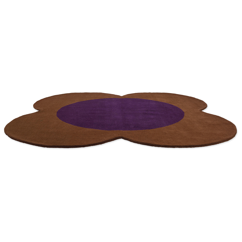 Flower Spot Kastanie/Violett 158401 Teppich | Größe: Ø 150 cm