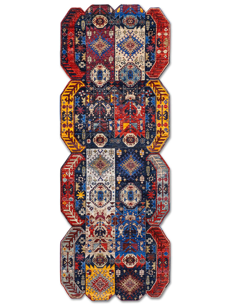 Multishape Color auf Dunkelblau 120 × 300 cm Teppich