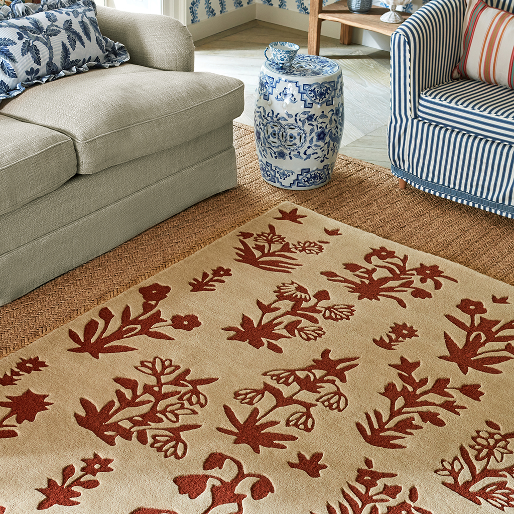 Woodland Glade Linen/Rotbraun 146801 Teppich | Größe: 250 x 350 cm