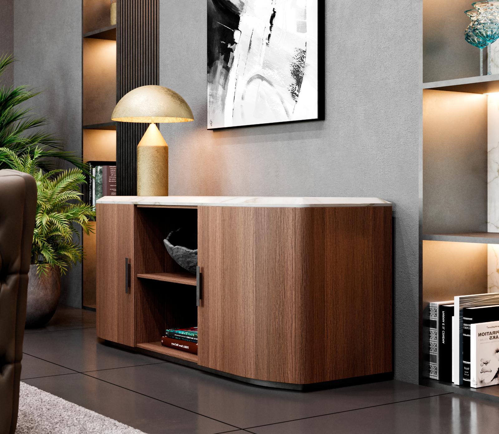 Alan Holz und Marmor Sideboard