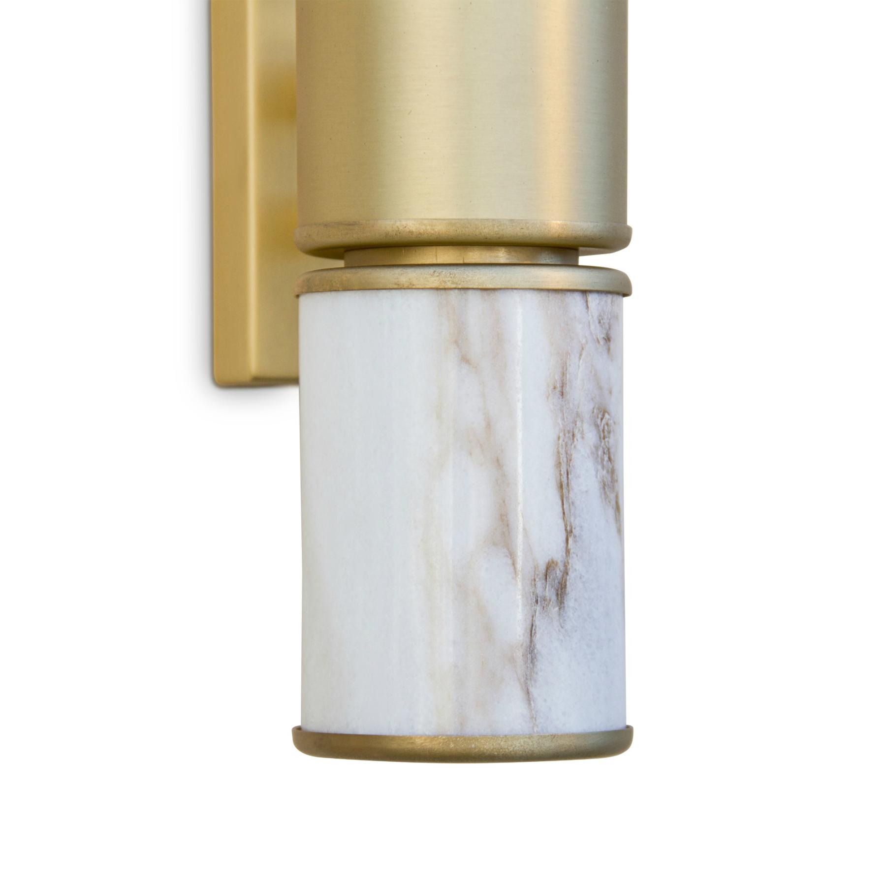 Messing-Zylinder-Marmor-Wandleuchte