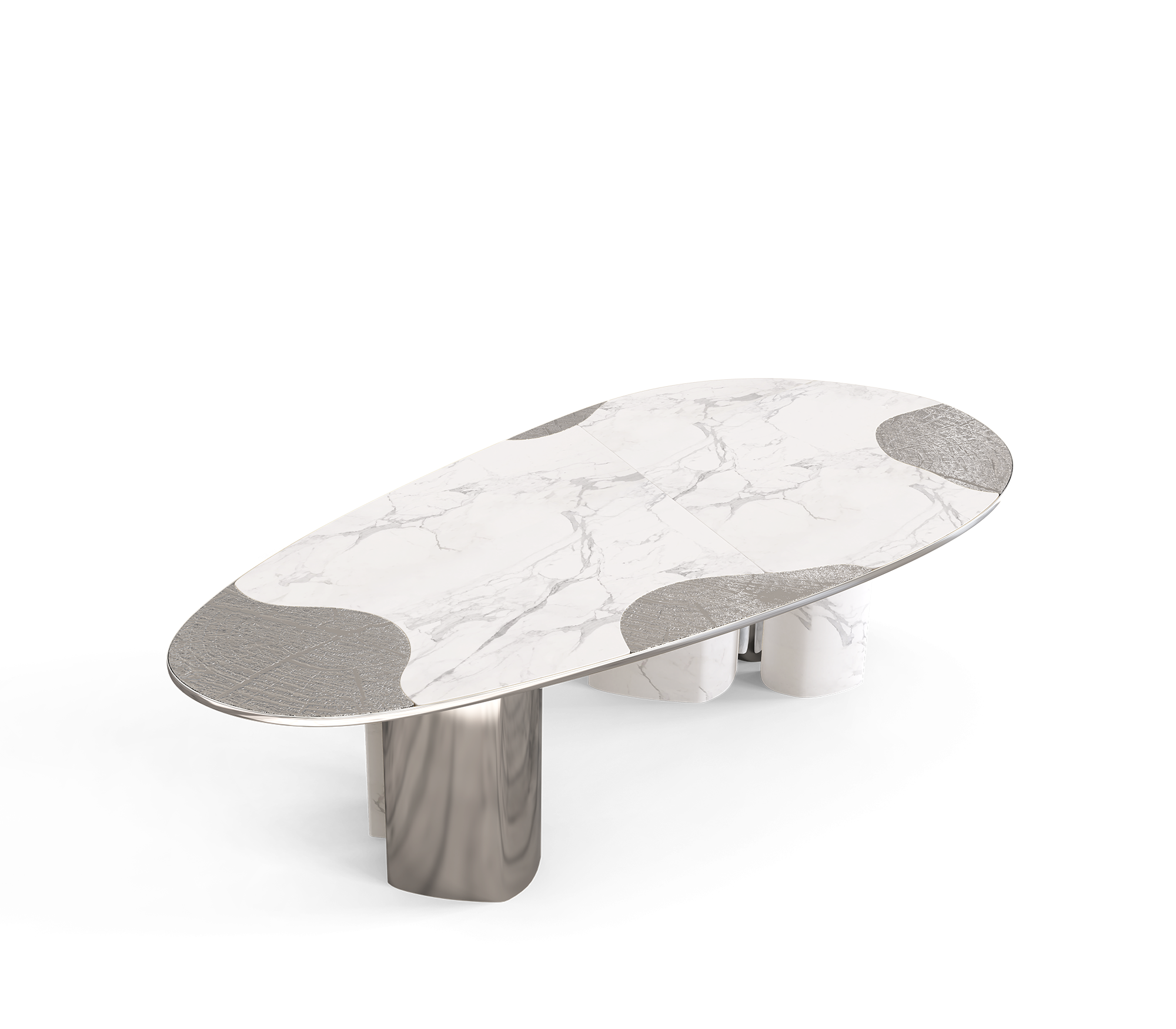Athena Carrara Marmor & Silber Esstisch