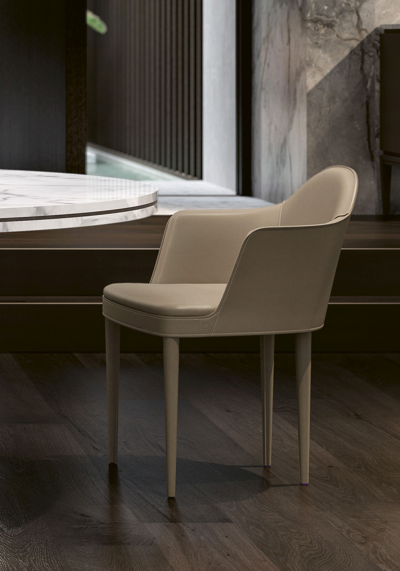 Ledersessel mit Armlehnen