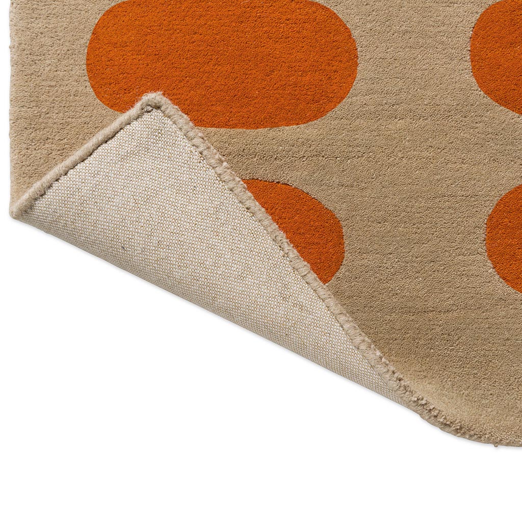 Optical Oval Orange/Sand Teppich | Größe: 160 × 230 cm