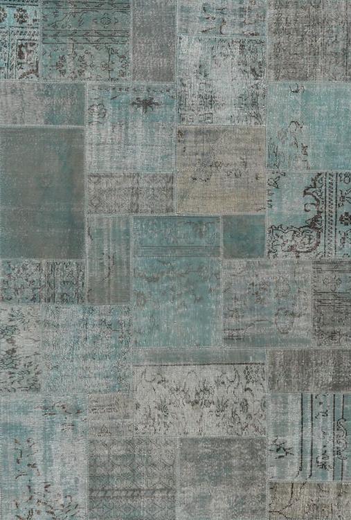 Jeansblau Patchwork Teppich | Größe: 200 x 300 cm