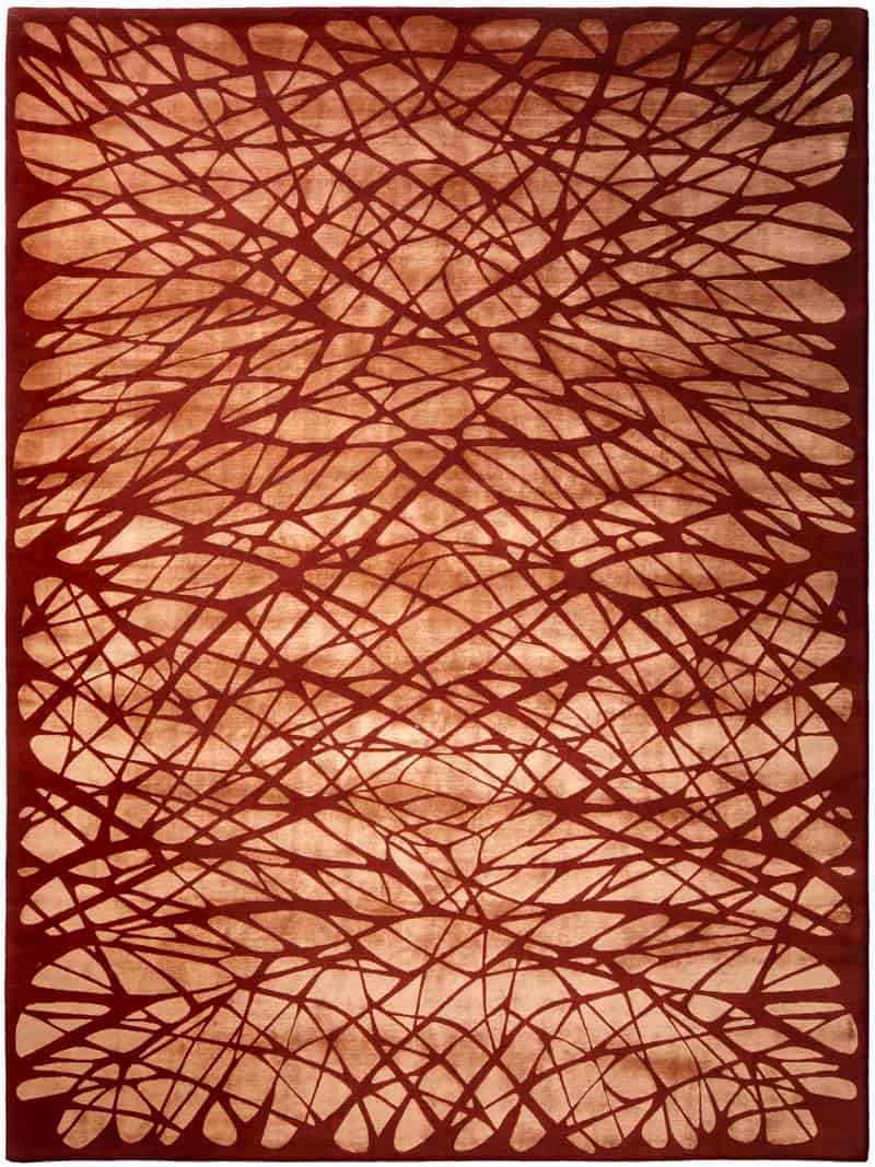 Dresden Copper Orange auf Braun Rot Teppich | Größe: 183 x 274 cm