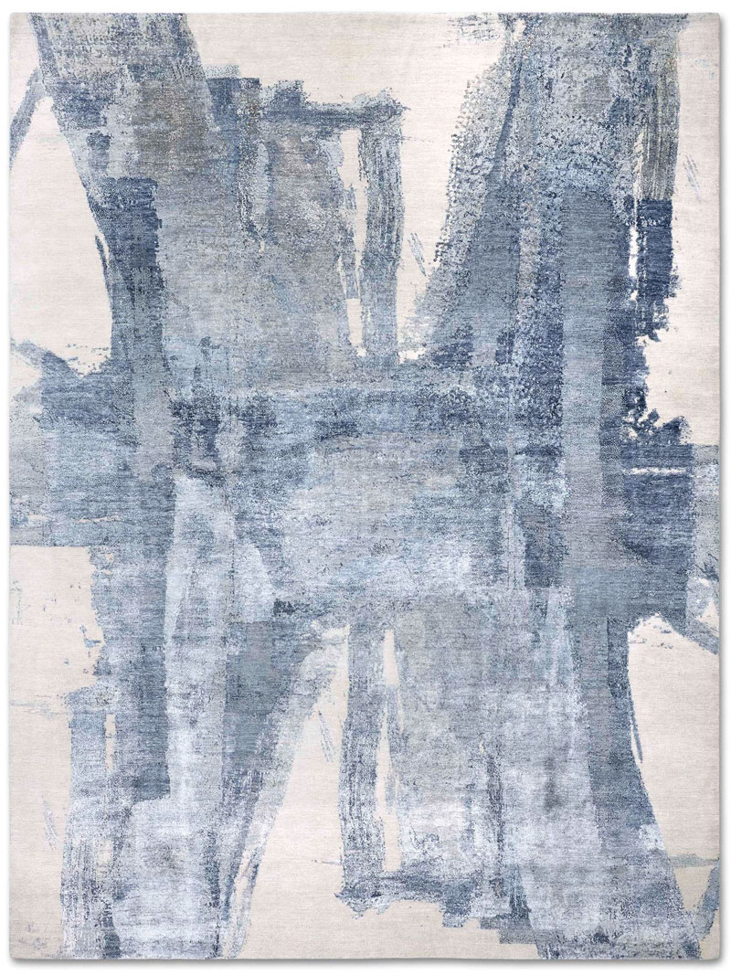 Blau‑Grau Hellgrau Teppich | Größe: 365 x 457 cm