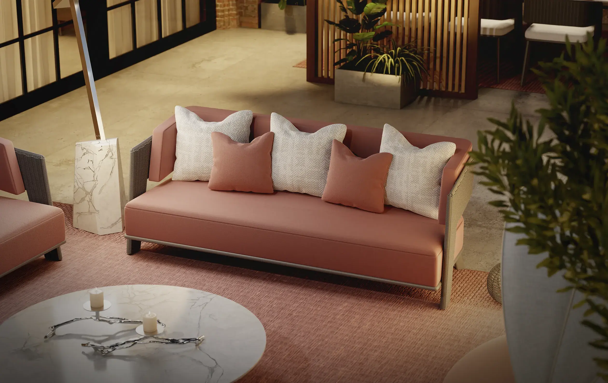 Crown graues Outdoor‑Sofa - 1