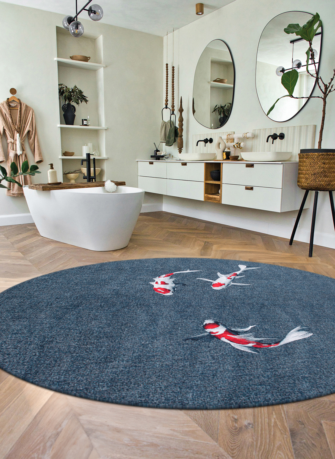 Japanese Pond 9390 Runder Teppich | Größe: Ø 240 cm