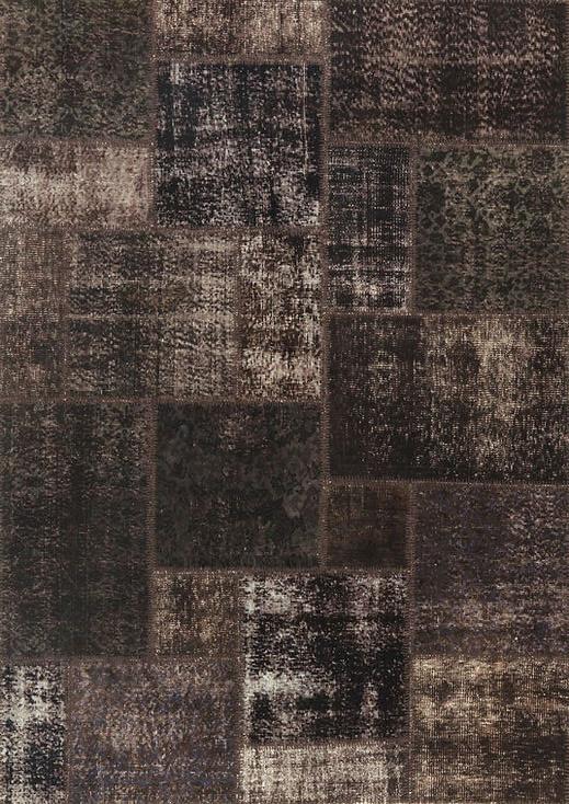 Dark Braun Patchwork Teppich