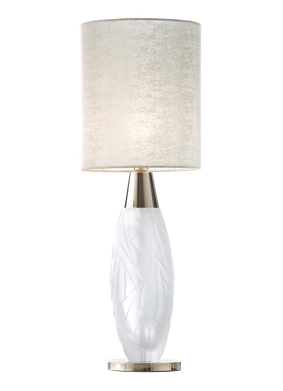 Soft Gold Tischlampe mit handgeschliffenem Matt-Kristall