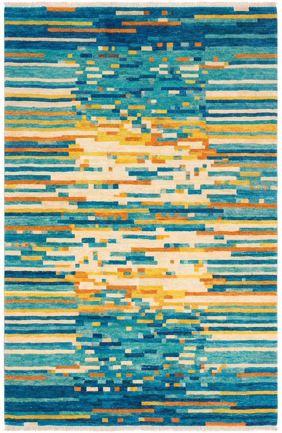 Pixel Wave Teal Teppich